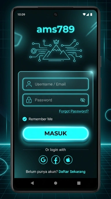 Tampilan halaman login ams789