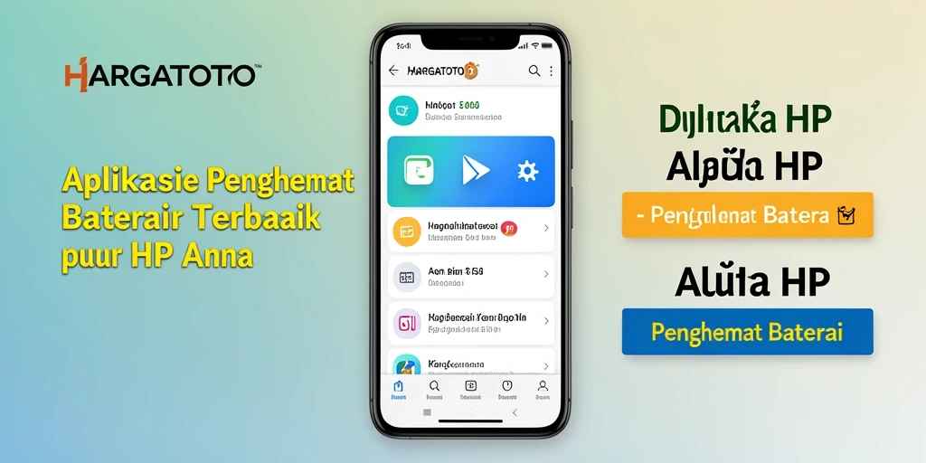 Tampilan antarmuka HARGATOTO yang menawan dan fungsional untuk penghemat baterai.