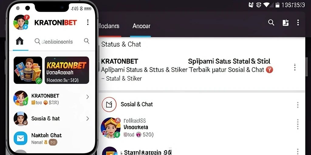 Tampilan antarmuka KRATONBET menampilkan beragam stiker dan status yang menarik.